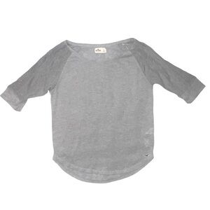 Hollister 3/4 Sleeve Shirt Grey Lace Sleeves Size Large